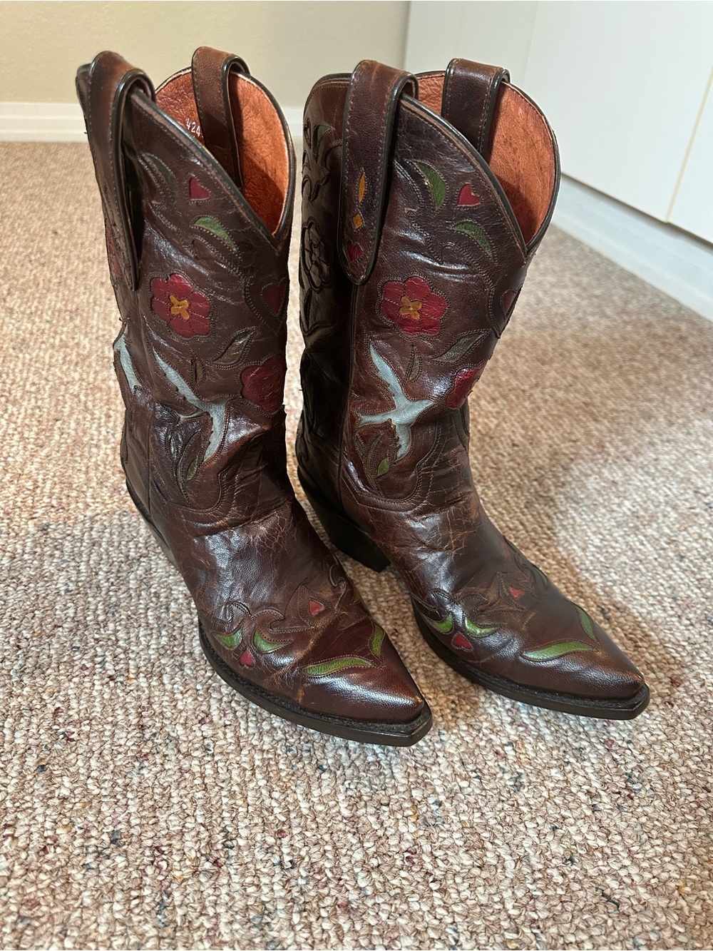 Dan Post Brown Leather Bluebird Western Boots Size 7